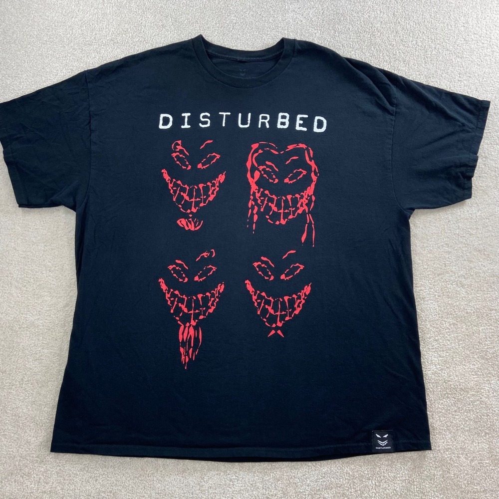 Disturbed T Shirt Mens 2XL Black The Sickness 25th Anniversary Tour Band Tee